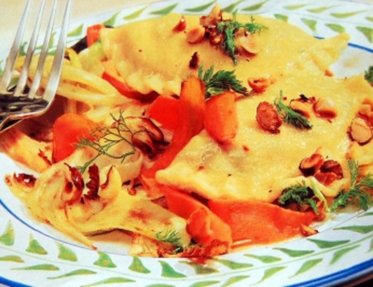 Bilder für Gefüllte Maultaschen mit Fenchelgemüse - Rezept