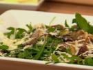 Geflämmtes Rinderfilet mit Rucola, Parmesan und Austernpilzen - Rezept