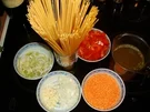 Spaghetti mit roter Linsensauce - Rezept