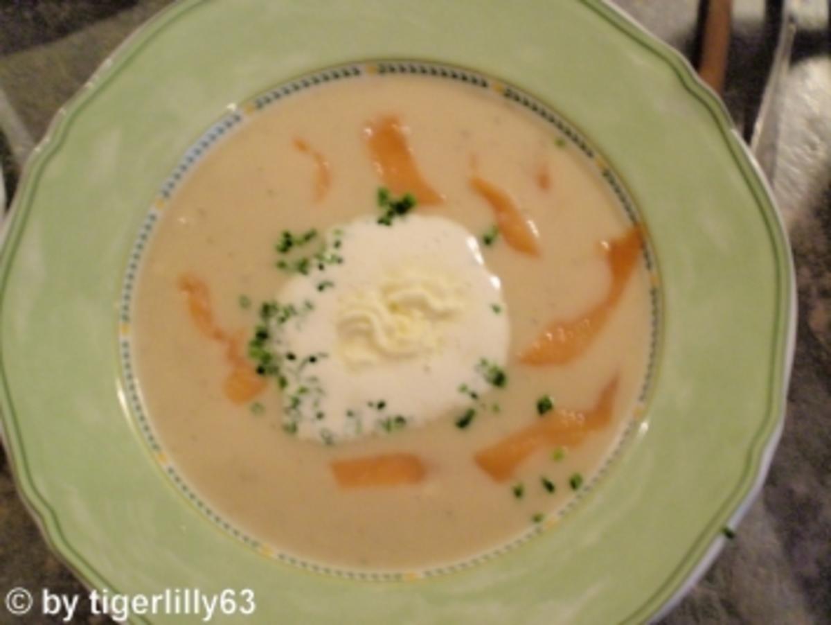 Meerrettichsuppe mit Lachsstreifen - Rezept - kochbar.de