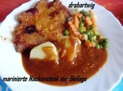 Hauptgericht~Marinierte Nackensteaks mit Beilage - Rezept