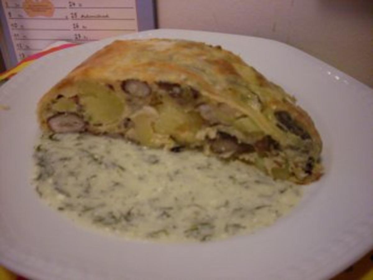 KÄFERBOHNENSTRUDEL MIT DILLSAUCE - Rezept