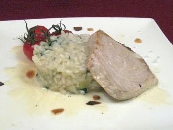 Schwertfisch mit Basilikumrisotto - Rezept