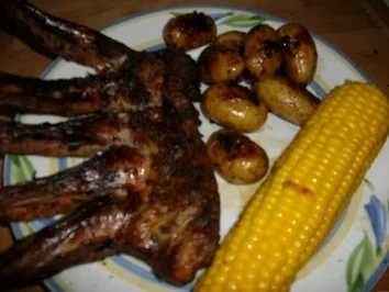 Spearrips mit gebratenem Mais und Drillingskartoffeln - Rezept