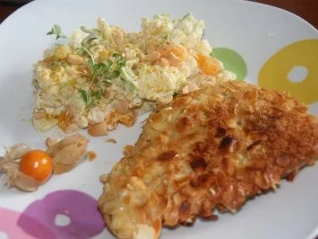 Mandel-Puten-Schnitzel mit indischem Kartoffelsalat - Rezept - Bild Nr. 2