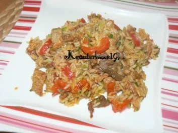 Ganz schnelle bunte Gyrospfanne - Rezept