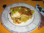 Fischfilet auf Bratkartoffeln unter einer Senf-Käse-Kruste - Rezept