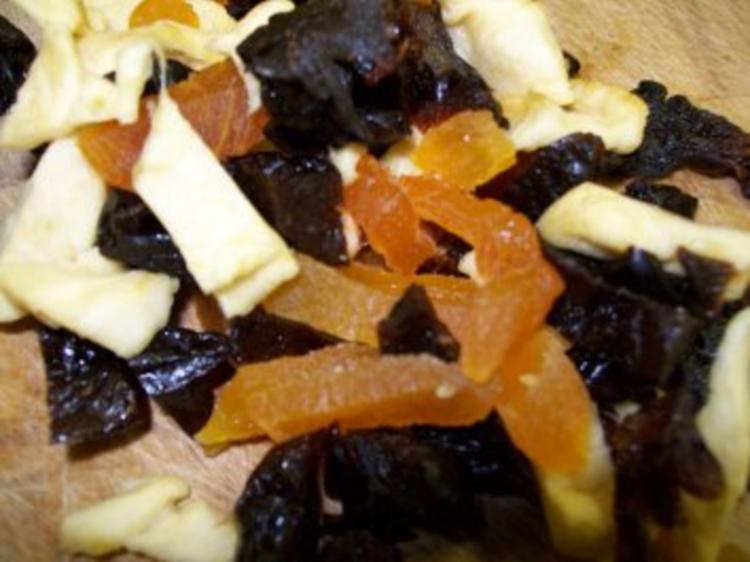 Lackierter Ofenbraten mit Dörrobst im Thymianduft - einfach - von Bine69