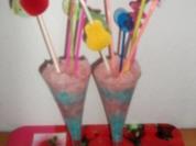 Rezept: Gestreifter Eis-Cocktail Gestreifter Eis-Cocktail - Rezept