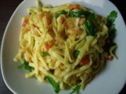 Scharfe Tagliatelle mit Garnelen - Rezept