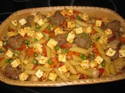 Hackbällchen-Nudel-Schafskäse-Auflauf ..... - Rezept