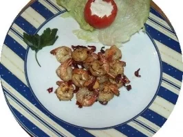 Rezept: Gebratene Knoblauchgambas Gebratene Knoblauchgambas - Rezept