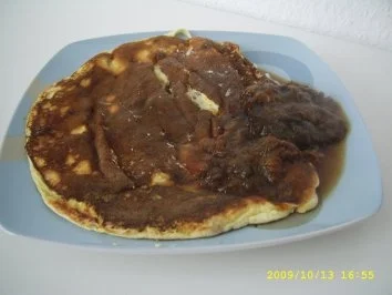 Rezept: Tortilla mit Sultaninen und saftigem Pflaumenkompott Tortilla mit Sultaninen und saftigem Pflaumenkompott - Rezept