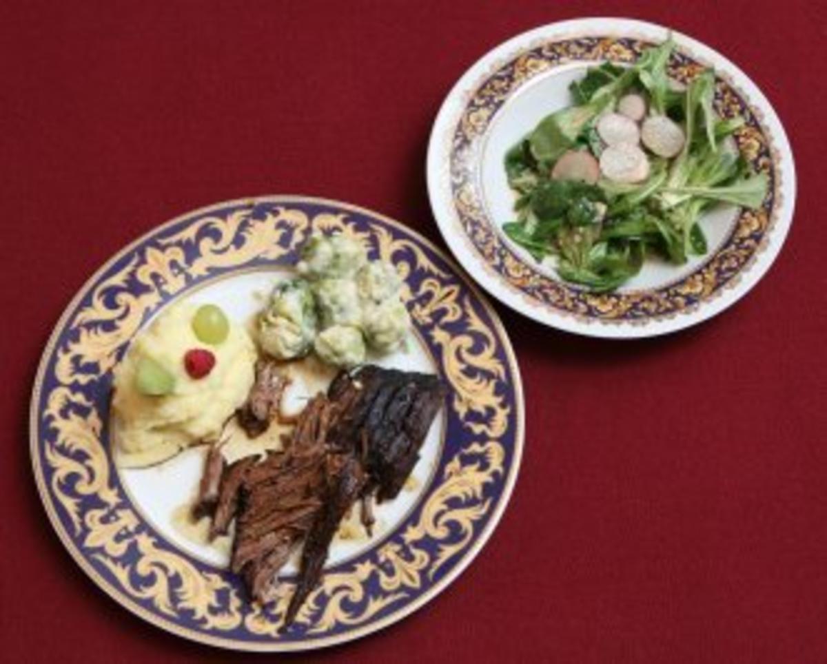 Mamas Rinderbraten mit Salat (Bert Wollersheim) - Rezept von Das
perfekte Promi Dinner