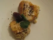 Seeteufelbäckchen mit Kreuzkümmel auf Couscous - Rezept