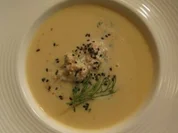 Kartoffel-Sesamsuppe mit marinierten Krabben - Rezept