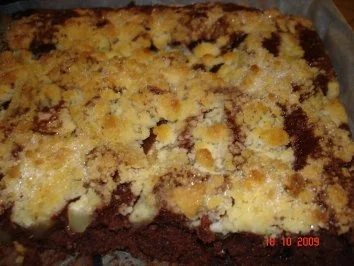 Birnenschokoladen Streuselkuchen - Rezept