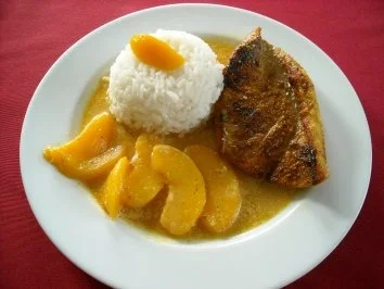 Putenschnitzel mit Pfirsich - Rezept