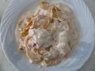 Rezept: Bandnudeln mit Joghurt-Sahne Sauce und Lachs Bandnudeln mit Joghurt-Sahne Sauce und Lachs - Rezept