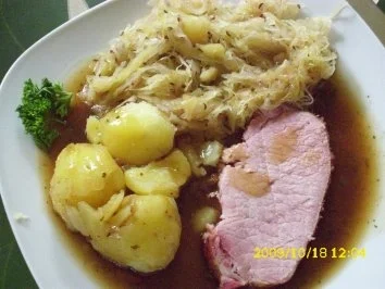 Rezept: Fleisch: Kasslerschmorbraten und Sauerkraut Fleisch: Kasslerschmorbraten und Sauerkraut - Rezept