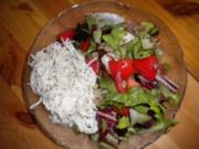 Rinderschmorbraten mit Kartoffelstock, Gemüsesauce und gemischtem Salat - Rezept