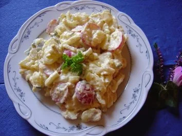 Rezept: Volkers bunter Kartoffelsalat... frisch und nicht so fettig... Volkers bunter Kartoffelsalat... frisch und nicht so fettig... - Rezept