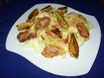 Rezept: Würstchen im Teigmantel auf grünem Salat Bild Nr. 9 Würstchen im Teigmantel auf grünem Salat - Rezept - Bild Nr. 9