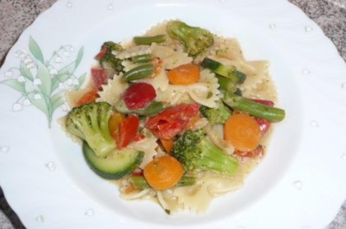 Pfannengericht: Italienisches Gemüse mit Nudeln und Feta - Rezept - Bild Nr. 3