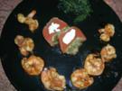 teuflisch scharfe Scampi an Tomaten-Zitronenmelisse-Terrine mit frittierter Petersilie  (siehe Fotos) - Rezept