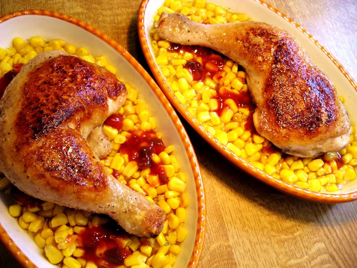 Hühnerkeulen im Maisbett .... - Rezept - Bild Nr. 96