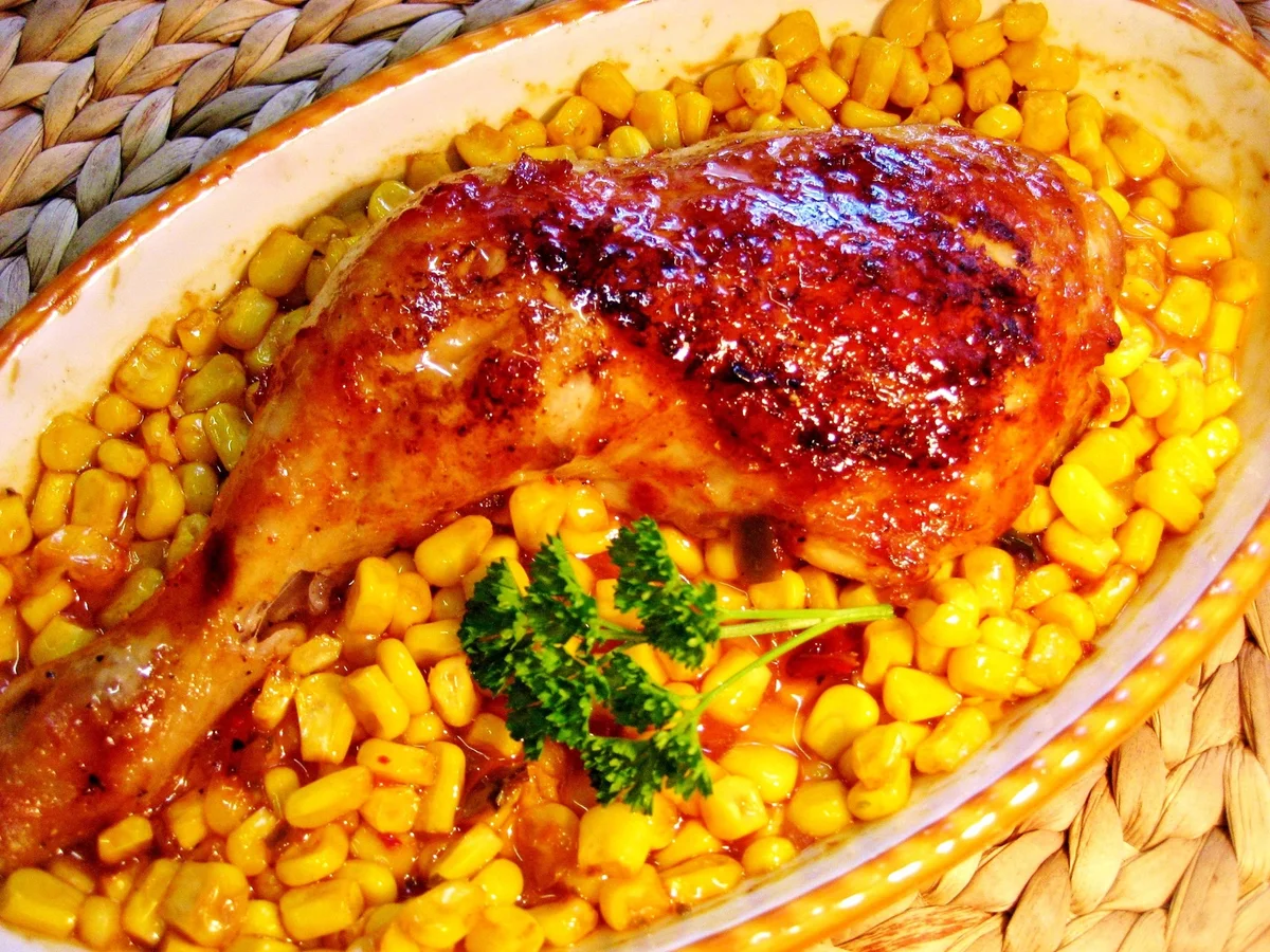 Hühnerkeulen im Maisbett .... - Rezept - Bild Nr. 99