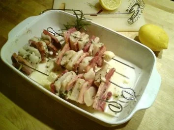 Seeteufel-Speck-Spieße - Rezept