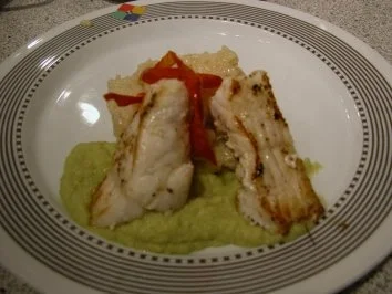 Fisch - Lumb an Avocado Coulis und Zitronengrasrisotto - Rezept