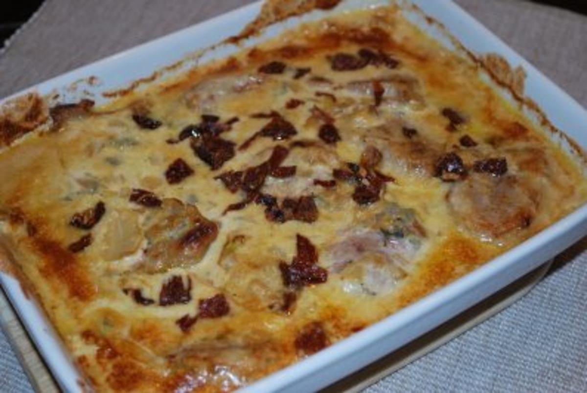 Schweinefilet auf Fenchel-Gorgonzola-Gemüse - Rezept - kochbar.de