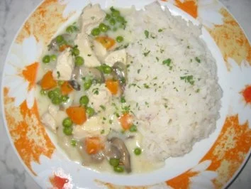 Hühnerfrikassee-Einfach und schnell - Rezept