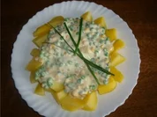 ** Hauptgerichte ** Pellkartoffeln mit Erbsen - Mais - Dip - Rezept