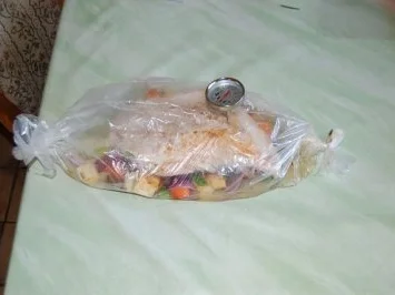 Putenbrust im Bratschlauch mit Rosenkohl und Salzkartoffeln - Rezept - Bild Nr. 8