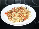 Bandnudeln mit Hähnchenbrust und get. Tomaten - Rezept
