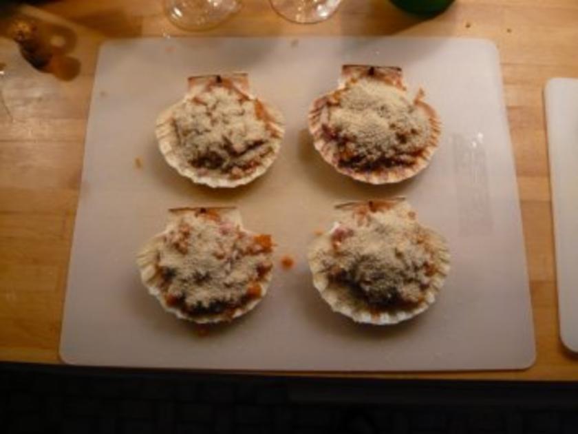 Vieiras al horno Überbackene Jakobsmuscheln - einfach - 83 kcal/100g