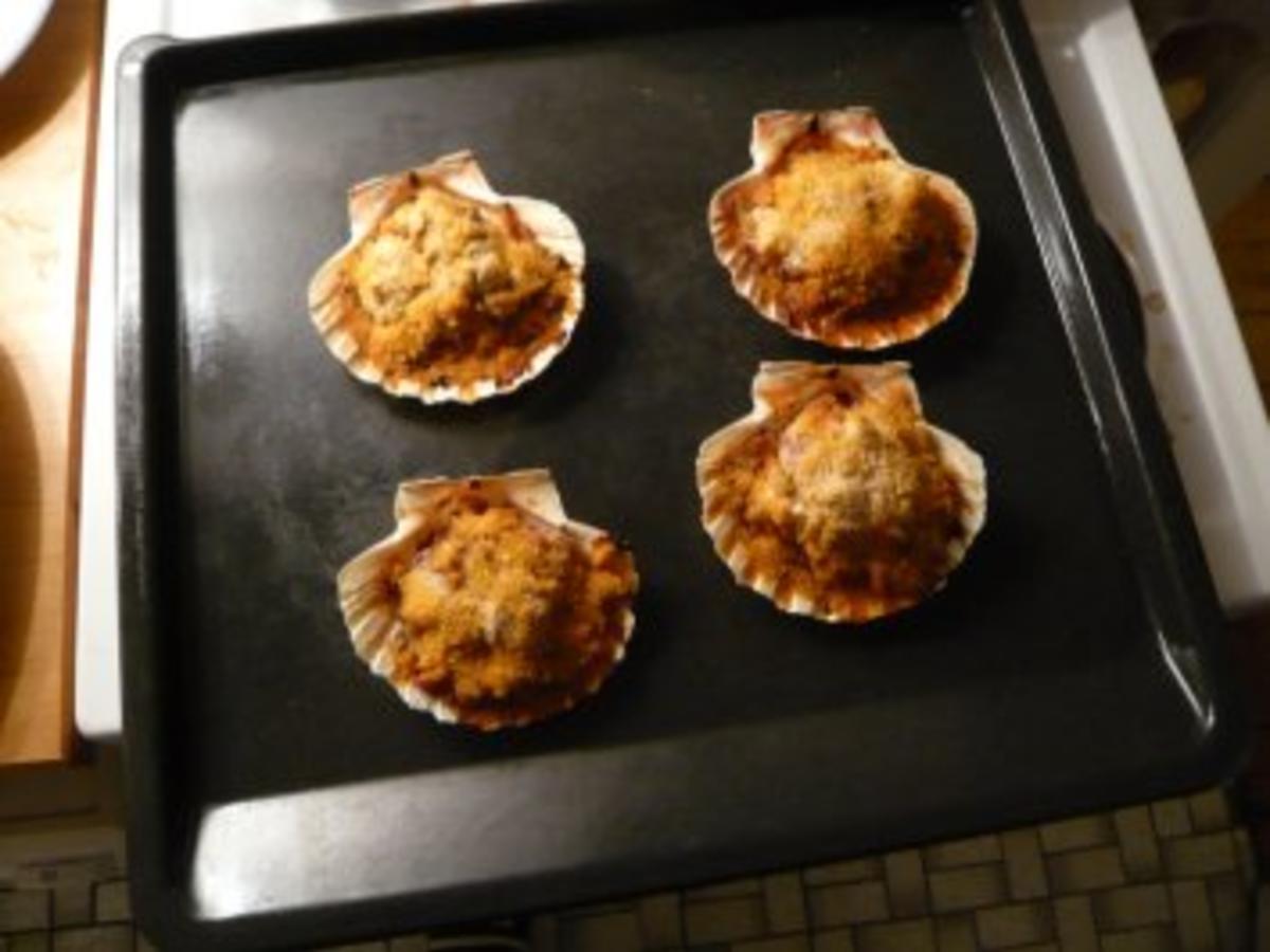 Vieiras al horno Überbackene Jakobsmuscheln - einfach - 83 kcal/100g