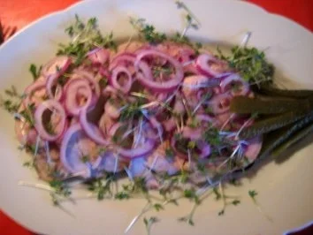 Brot mit Braten,Gurke,Zwiebel auf Senf - Rezept - Bild Nr. 2