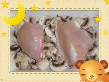 Champignon-Sahne-Hähnchen mit Preiselbeerfüllung - Rezept - Bild Nr. 3