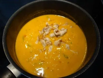 Putengeschnetzeltes mit Reis & Kürbis-Kokosmilch-Soße - Rezept - Bild Nr. 13