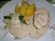 Fleischgerichte - Schweinemedailions pikant gebraten mit Spargel - Rezept