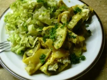 Rezept: Maultaschen mi Ei Maultaschen mi Ei - Rezept