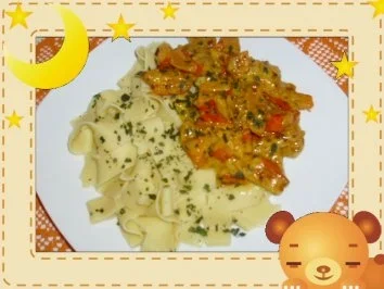 Breite Nudeln mit Kürbis - Rezept