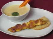 Curry-Zitronengrassuppe mit Hähnchenspieß - Rezept