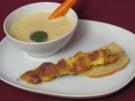 Curry-Zitronengrassuppe mit Hähnchenspieß - Rezept