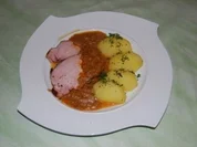 Kasseler Rippenspeer im Bratschlauch mit Petersilienkartoffeln - Rezept
