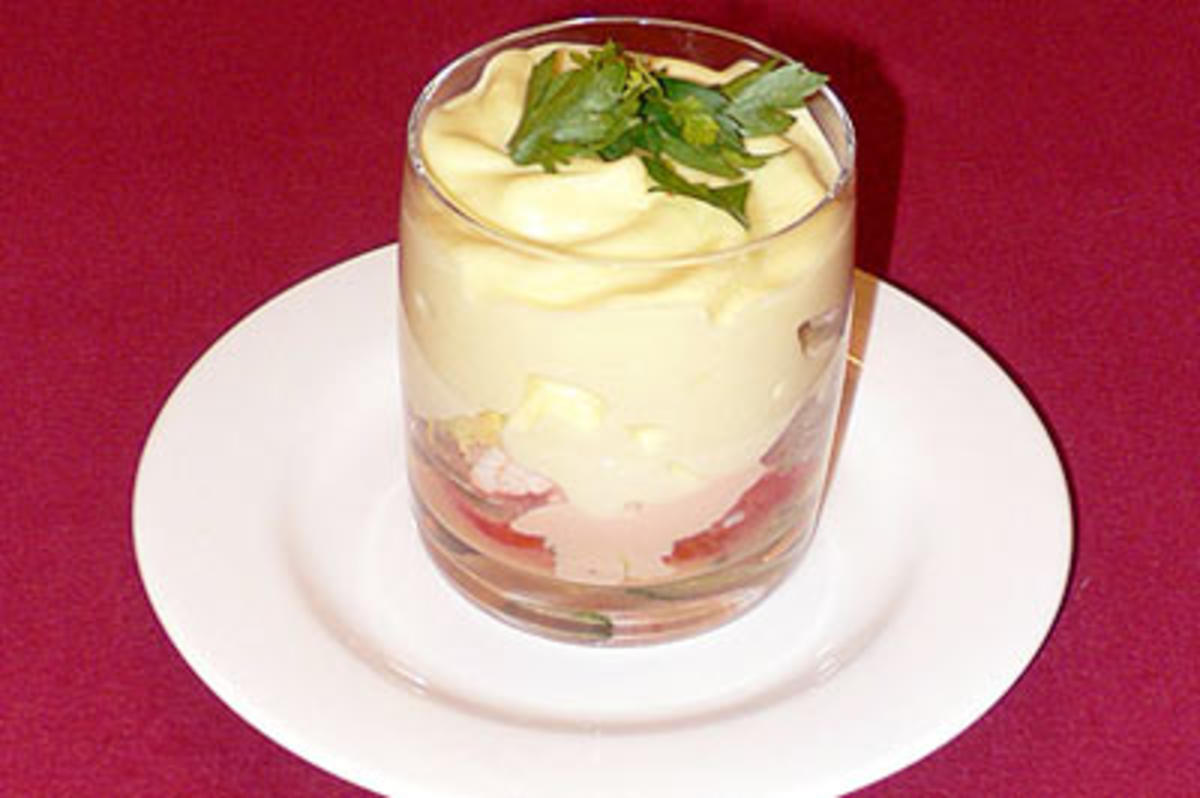 Cocktail von Soller-Gambas mit Wasabischaum - Rezept